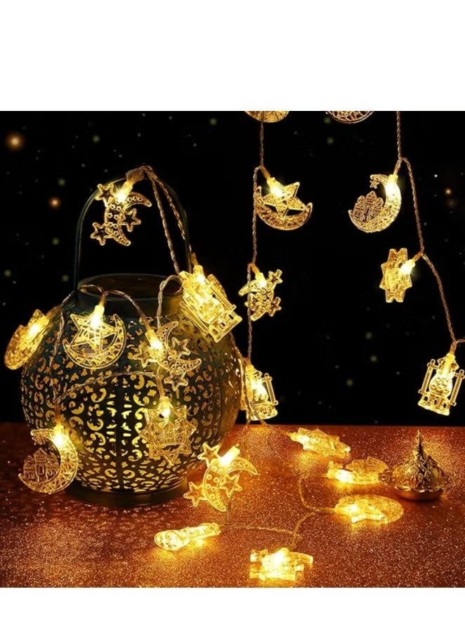 3 meters Moon Star Ramadan String Lights 20 LEDs, USB Operated Eid Mubarak Fairy Lights for Ramadan Decoration Eid Decorative Lights - Image 2